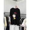 Pure Cotton Round Neck Short-sleeved T-shirt Women's 2025 New Casual Lazy Style Cartoon Printed T-shirt Top Tide