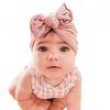 2021 new pleated baby hat bow children's hat baby solid color knotted pullover hat Indian hat