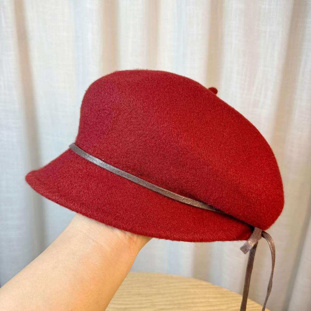 Autumn and Winter Bow Strap Beret Children Fashion Bucket Hat