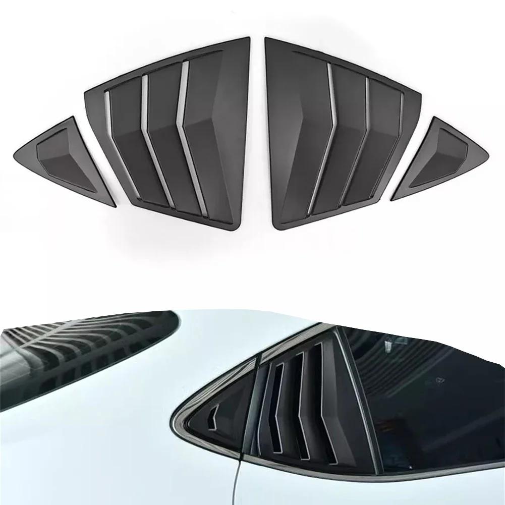 4pcs Matte Black Car Rear Window Vent Louver Covers Trim Sticker Vent For Toyota For Camry 2025+ LE XLE SE Exterior Accessories