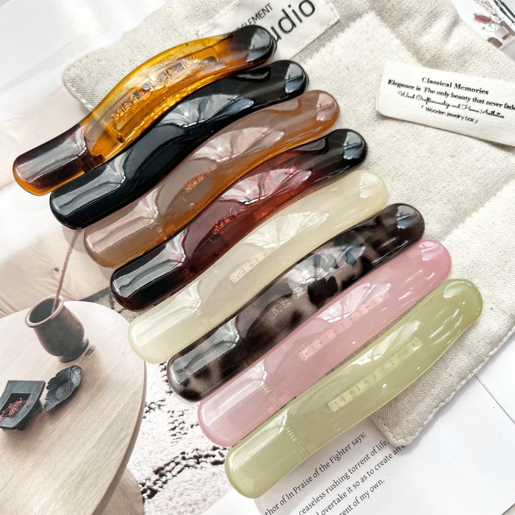 Jelly Colour Slim Bangs Clip Barrettes Duckbill Clip Women's Simple Leopard Hair Clip,Korean Hair Barrettes Hair Accessories