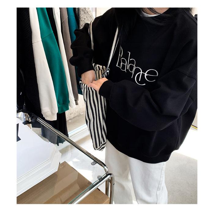 

New velvet letter sweater men s and women s Korean version thin simple high-end coat ins 3XL