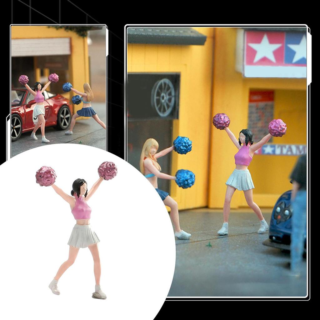 1/64 Cheerleader Figure for Micro Landscape DIY Scene Train Layout