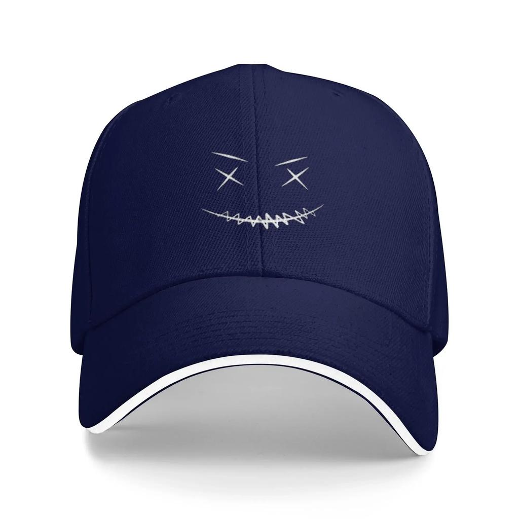 Smile Faces Patch Pattern Baseball Cap White Fashion Unisex Men Women Hat Sunscreen Design Tennis Skate Snapback Cap