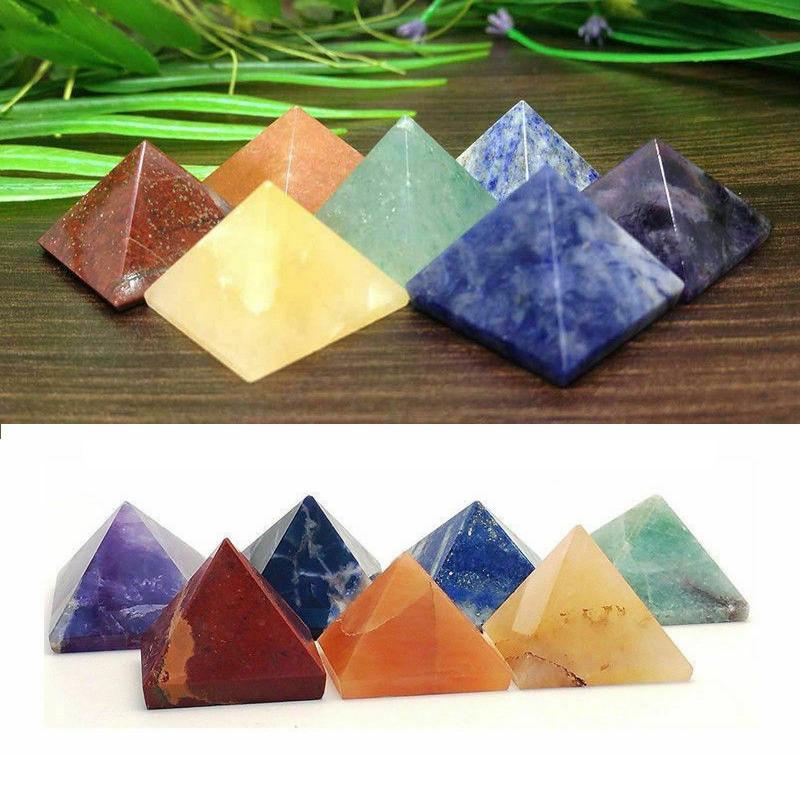 Crystal Healing Chakra Pyramid Stone Set Featuring Unique Natural Quartz Crystals For Spiritual Growth