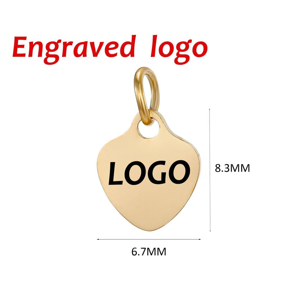 SUNIBI Gepersonaliseerde Logo Tags Roestvrijstalen Bedels voor Kettingen Armbanden 6 Maten om te Kiezen Sieraden
