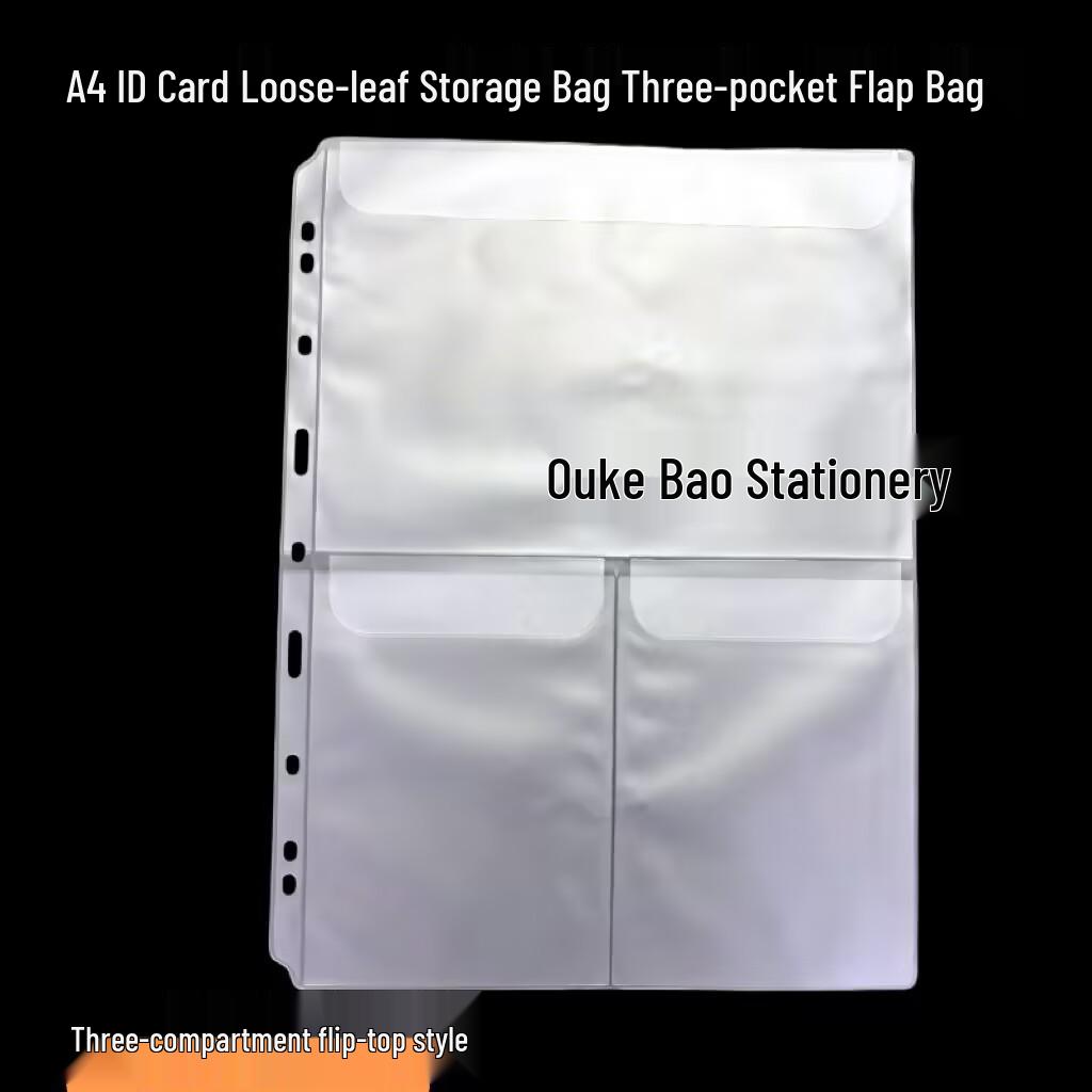 PVC Zipper Storage Bag: A4/A5/B5 Receipt Holder & A6 Planner with 6-Hole Loose-Leaf Feature