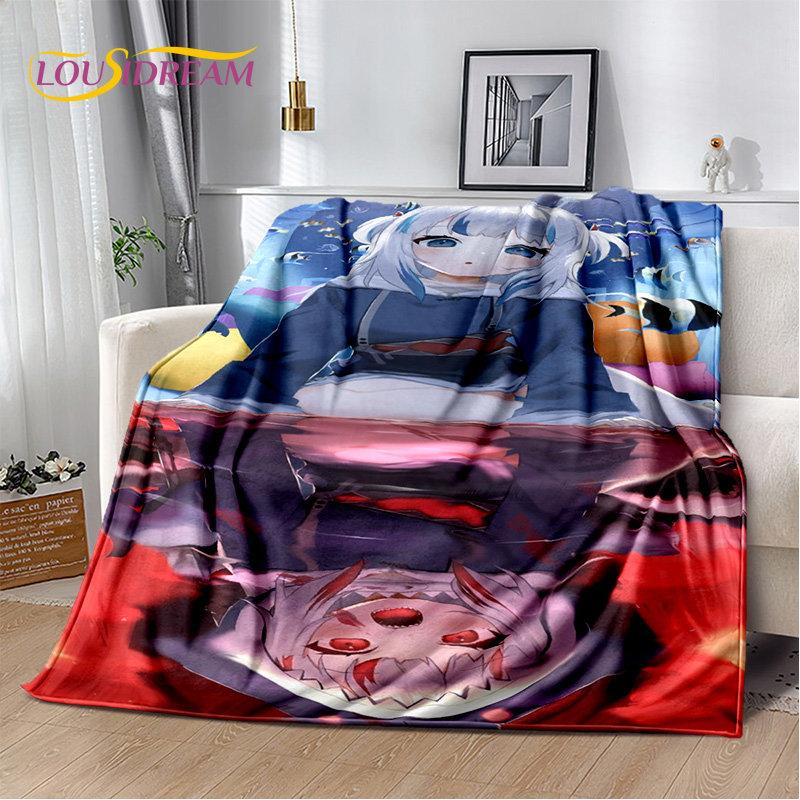 Gawr Gura Hololive Cute Anime Soft Plush Blanket,Flannel Blanket Throw Blanket for Living Room Bedroom Bed Sofa Picnic Cover Kid