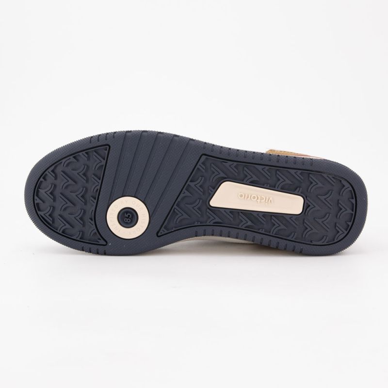 Navy Blue Sneakers In Cowhide C80 Amber Sole Men VICTORIA