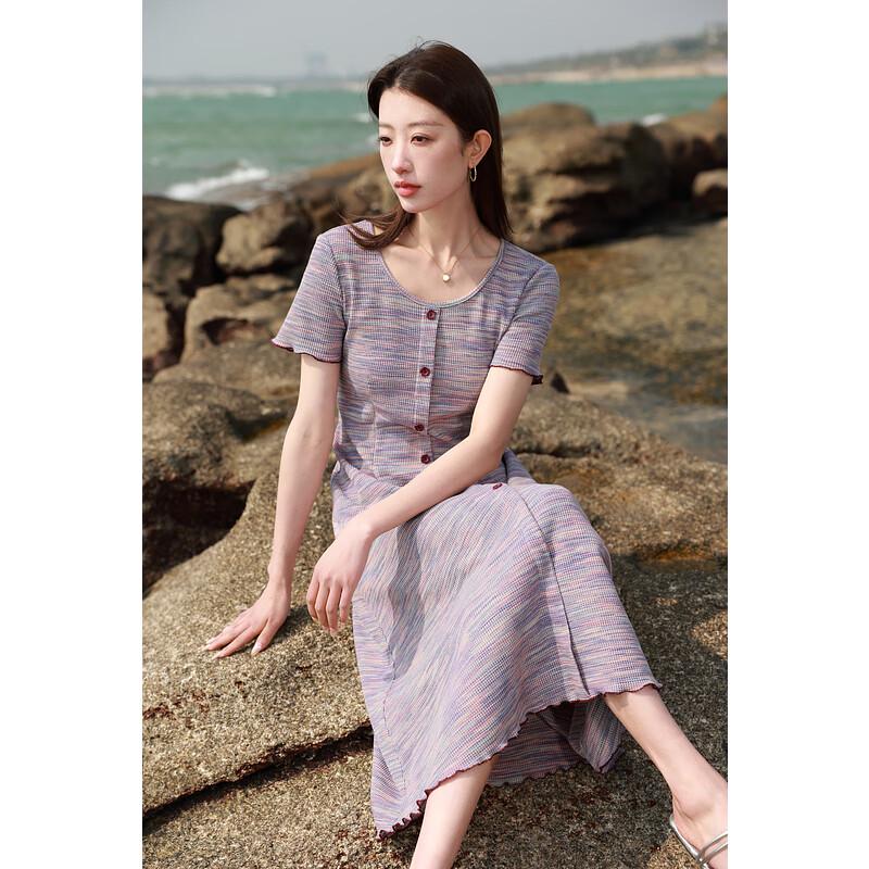 

Sancai Plus Size Oil Painting Wave Edge Knit Dress 2XL (175/100B)