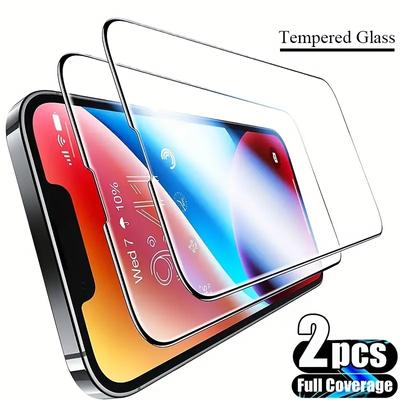 2er-Pack Vollbild-Displayschutzfolie für iPhone 11 12 13 14 15 Pro Max X XR XS Max 7 8 Plus iPhone SE 3/2 (2022/2020) Schutzglas aus gehärtetem Glas