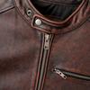 Vintage Red Brown Genuine Cow Men's Leather Jacket Slim Short Cowhide Coat Man Skin Clothes Spring Autumn