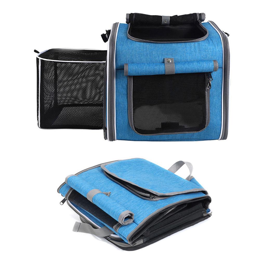 Rozšiřitelný měkký košík na kolo pro psa   Vodotěsný 4 dvířka 4 síťované plochy   Batoh na nosič zvířat na kolo