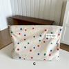Corduroy Travel Makeup Bag with Bow Pattern, Cosmetic Bag for Purse Organizer, Toiletry Bag with Zipper for Travel Essentials