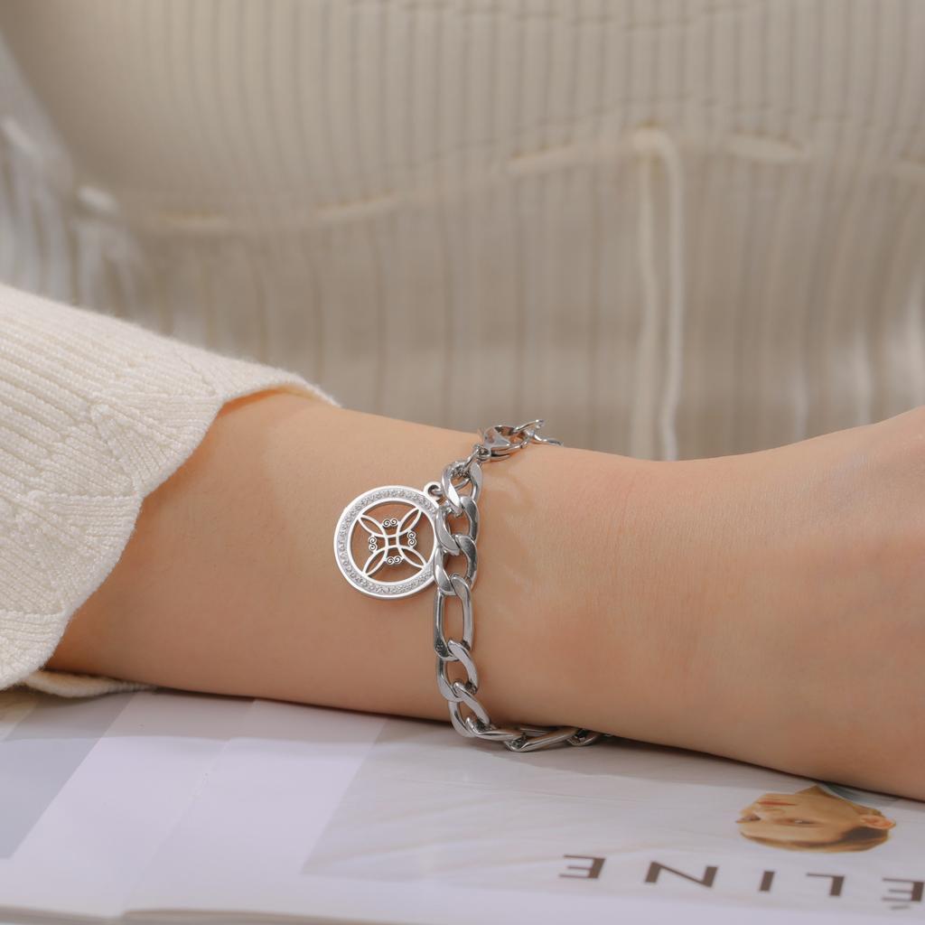 Lucktune Witch Knot Bracelets Stainless Steel Men Women's Hand Bracelets Lucky Celtics Magic Knot Figaro Chain Jewelry Gift