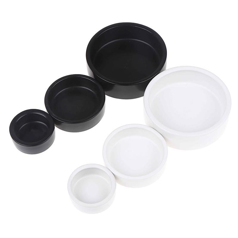 Sürüngen Mama Kabı Kaçış Önleyici Seramik Yemlik Siyah Beyaz Hermit Yengeci Kertenkele Bukalemun Mısır Yılanı İçin Sürüngen Su Kabı