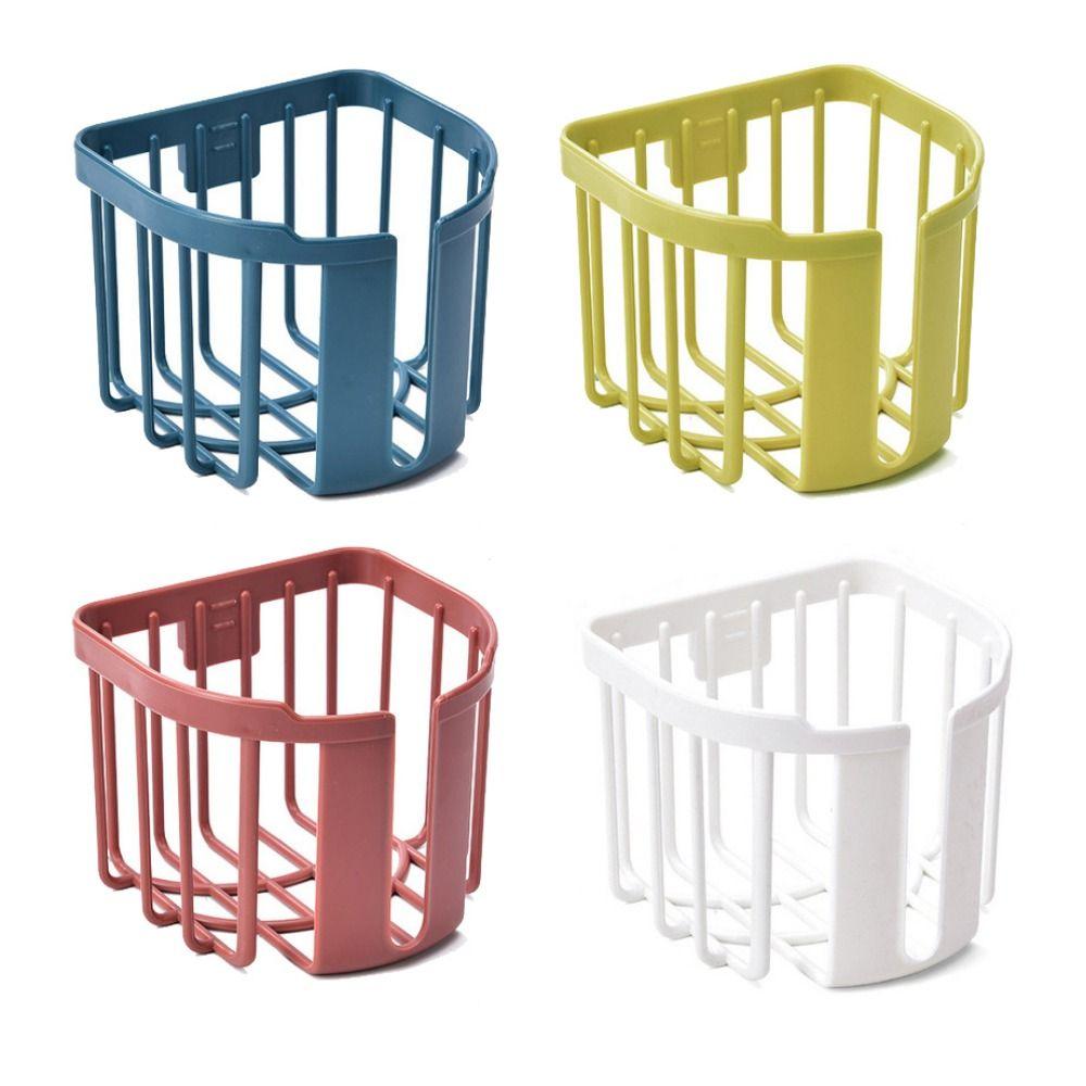 Wall-mounted Punch-free for Toilet Round Adhesive Lightweight Paper Storage Box Roll Paper Rack Tissue Basket Paper Holders