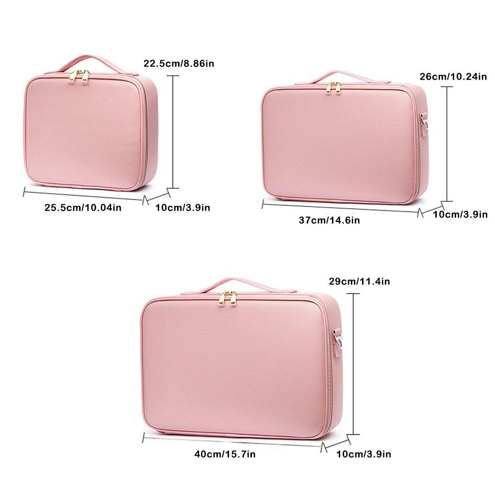 Makeup Bag Professional Toiletry Organizer Carrier Pouches Large Capacity Zipper PU Fabric Cosmetic Storage Bags Suitcase