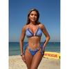 Striped Print Shorts Bikinis Set 3 Piece Sexy Swimsuit Women Holiday Swimwear String Halter Triangle Bikini Beachwear