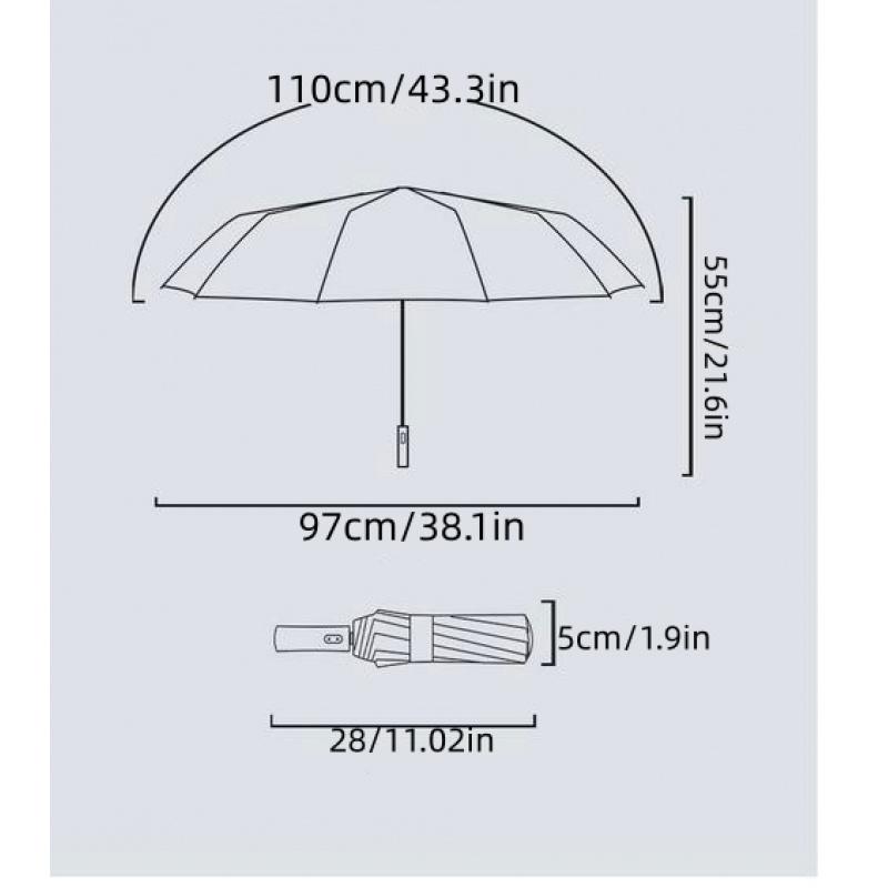 Gradient Automatic Folding Umbrella Compact Sun Anti UV Protection Parasol Strong Windproof Umbrella