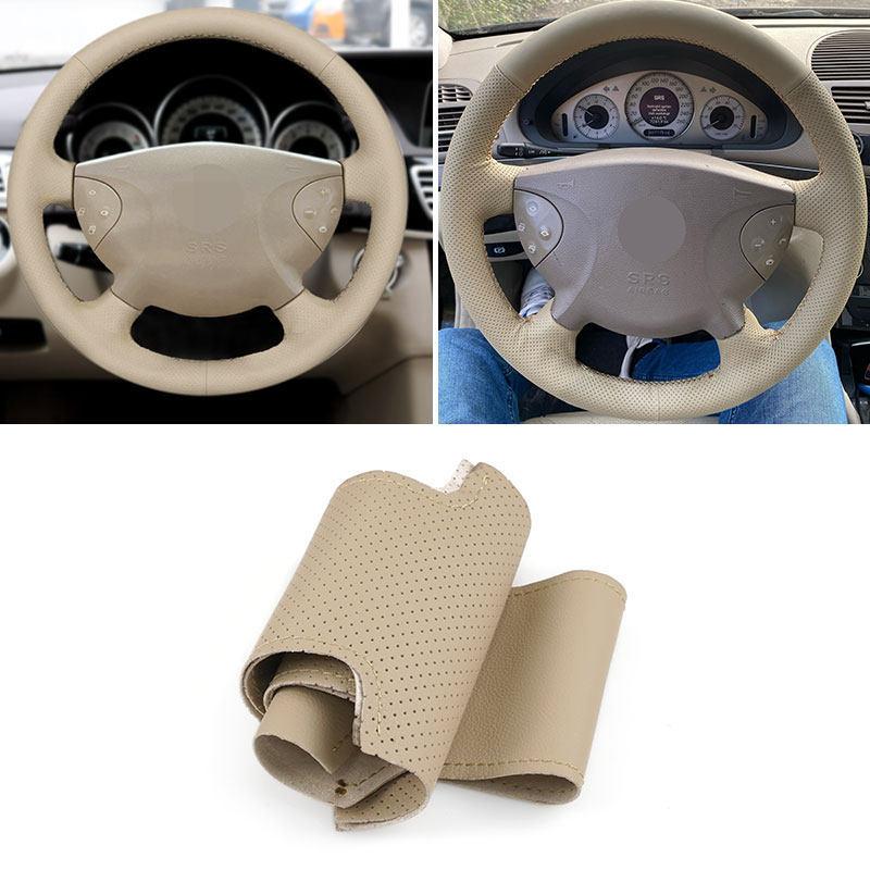 Car Steering Wheel Beige Microfiber Leather Cover Trim For Mercedes Benz E G Class W211 W463 2002 2003 2004 2005 2006 2007