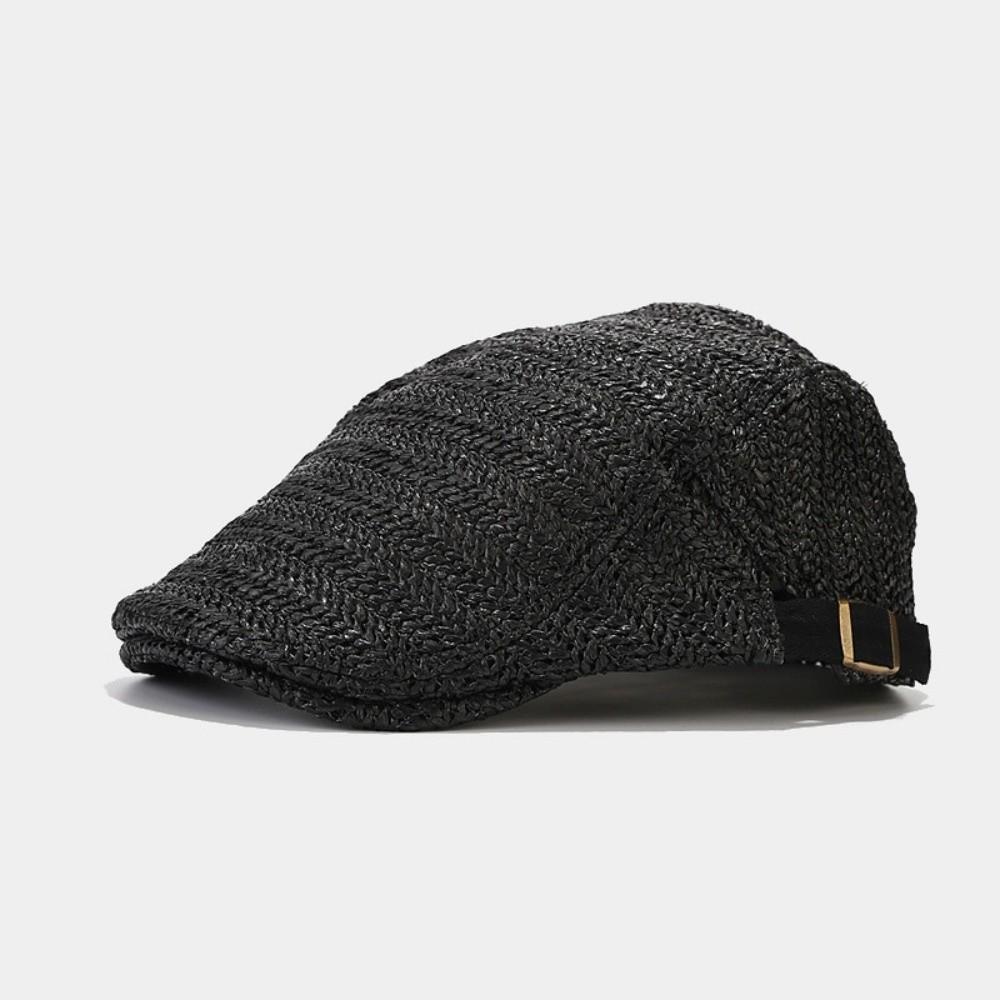 Hollow Straw Newsboy Cap Vacation Painter Beret Japanese Style Straw Beret  Travel