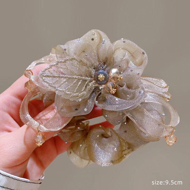 Elegant Women's Mesh Scrunchie Hair Tie - Luxurious High-End Hair Accessory