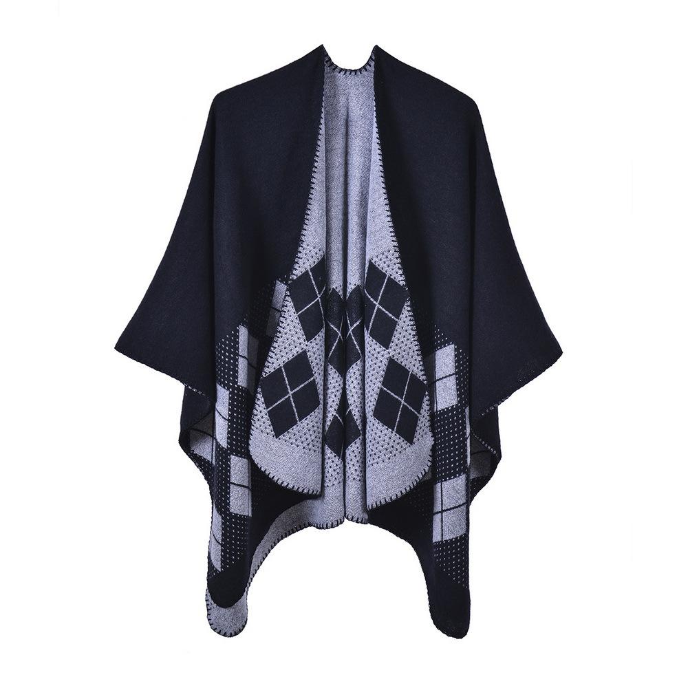 Ponchos Coat  Cashmere Scarves Women Winter Warm Shawls And Wraps Pashmina Thick Capes Blanket Femme Scarf