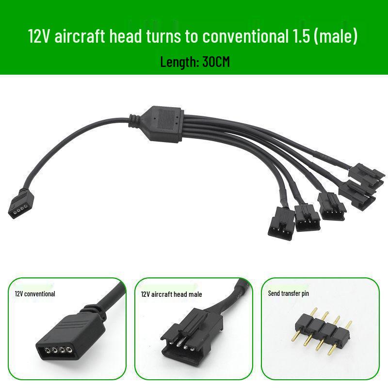 5V 3-Pin/12V 4-Pin RGB zu Flugzeug-Stecker/Buchse Adapter Verlängerungskabel