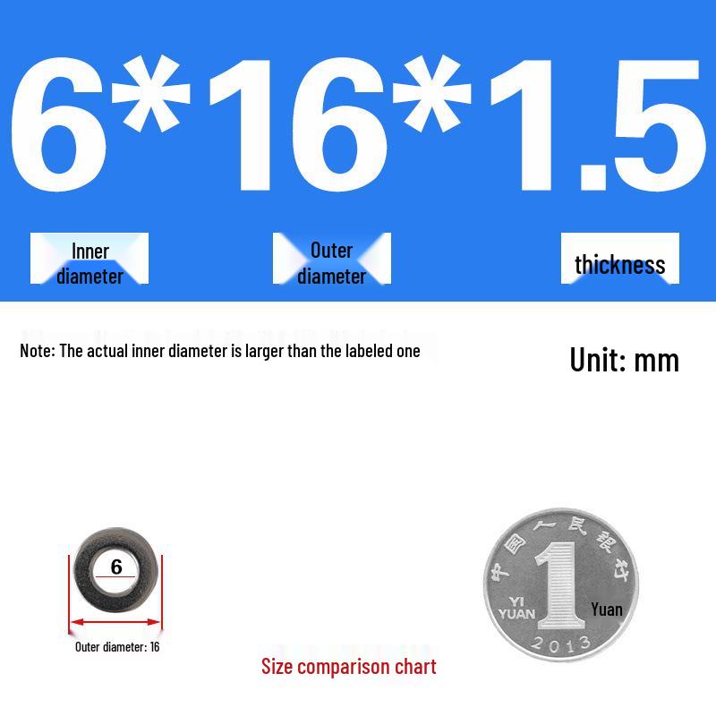 Galvanized Metal Flat Washer - Thin, Thickened, Enlarged Edge, Round, Sizes M3 to M10