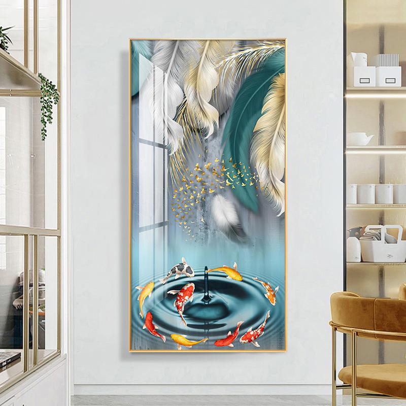 Nordic Luxury Decorative Painting Printed On Canvas Modern Feathers Posters Prints Wall Pictures for Porch Aisle Home Decor