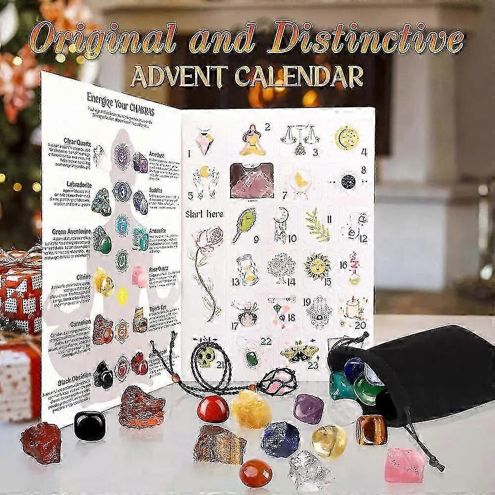 2025 2024 Christmas Advent Calendar Crystals 24 Days Xmas Countdown Chakra Crystals & Healing Stones