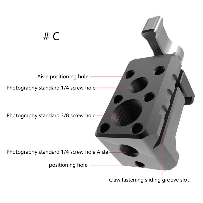 Precise Camera Rail Clamp Adapter With Double Thread Size1/4 And 3/8 Aluminum Construction For Professional Photography Gear