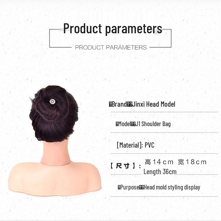 Friseurkopf mit Schultern und Ständer - Glattes Haar