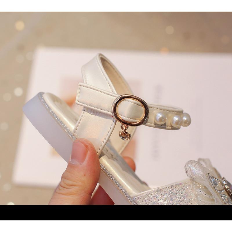 New bow diamond soft sole cute princess sandals for girls