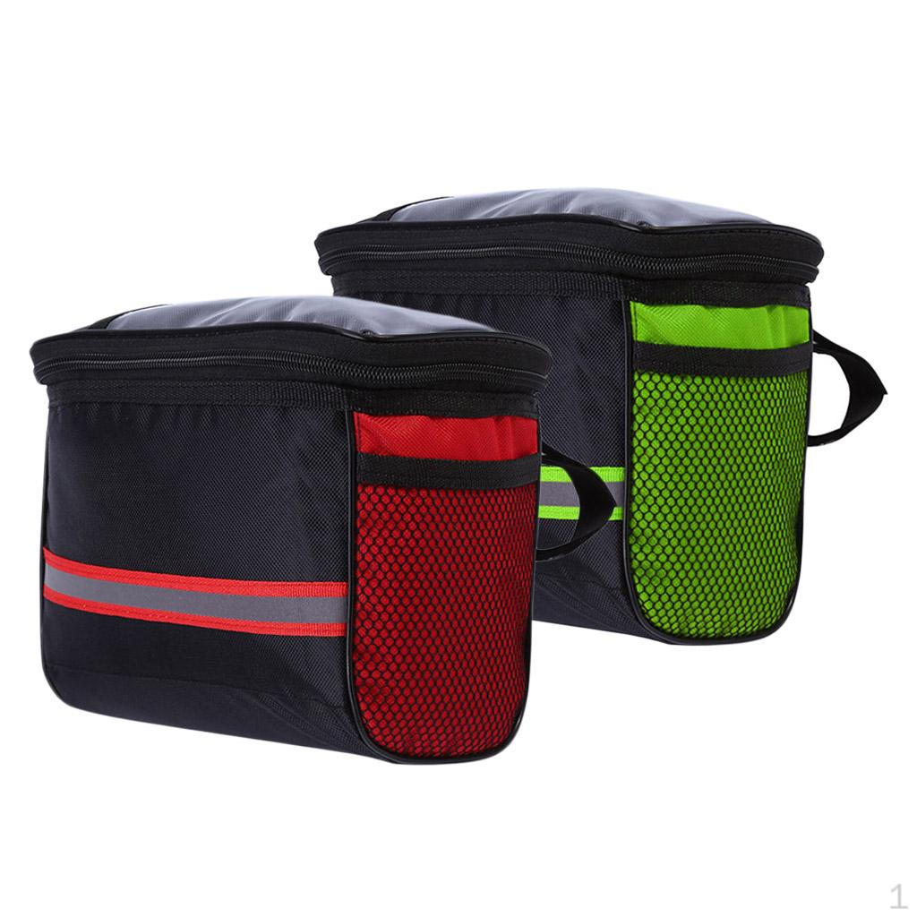 2Pcs Bike Handlebar Bag Front Storage Outdoor Cycling Pouch Waterproof