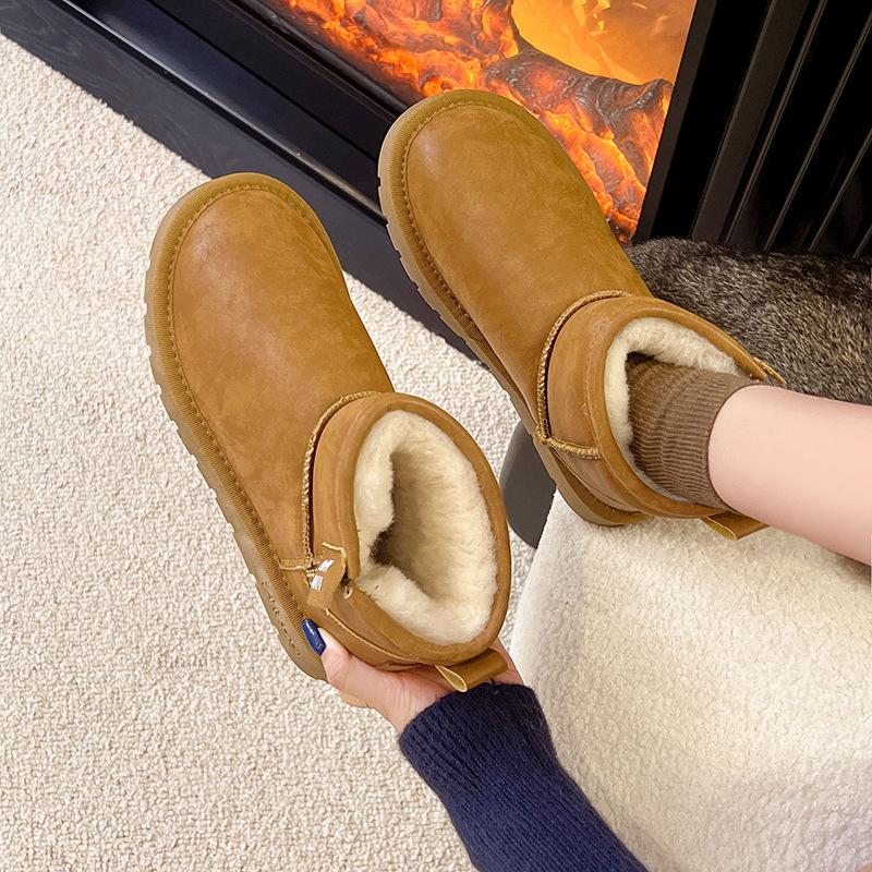 

Обработка и кастомизация новых зимних меховых интегрированных сноубутсов, утепленных и утолщенных нескользящих коротких женских хлопковых ботинок 40