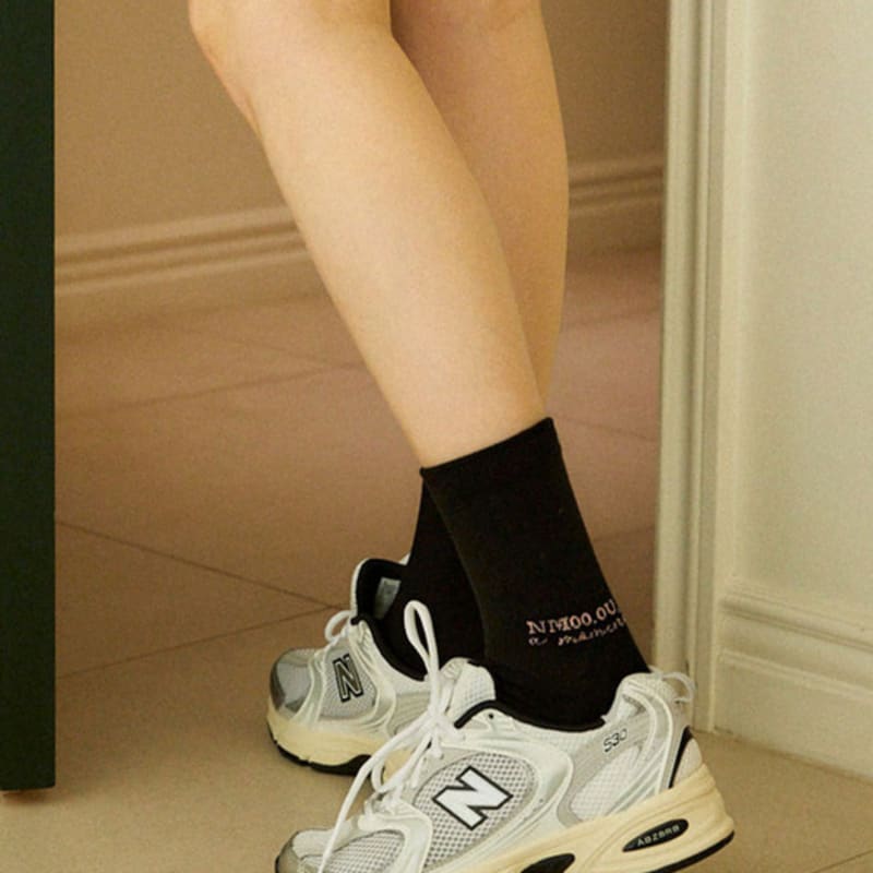 NMOO.OU S36_NMOU MUJI SOCKS_black