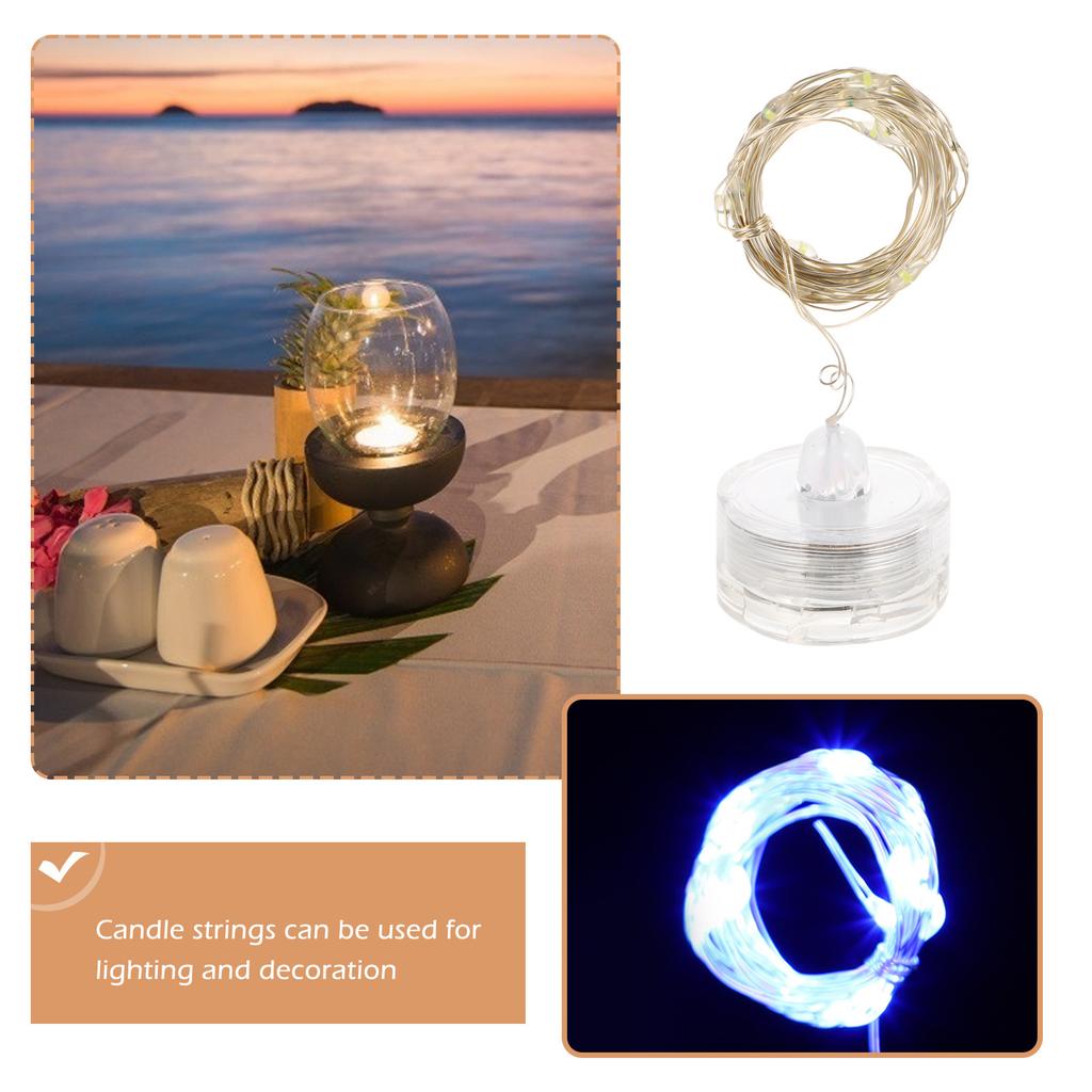 6Pcs Waterproof Submersible String Lights LED Diving Lamp 20 Light 2 Meter Copper Wire Silver Plated for Night Party Wedding