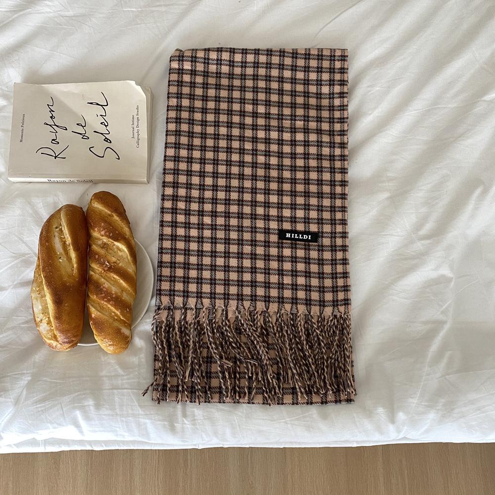 2025 Winter Red Plaid Imitation Cashmere Scarf - Warm Neck Warmer for Women & Couples