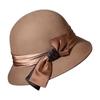 Damen Retro Schwarzer Woll-Bucket-Hat - Herbst/Winter Trendige Japanische Mode.