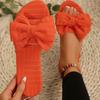 Fashion Women Bow Knot Slippers Corduroy Living Room Shoes Home Casual Indoor Slippers Lightweight Anti Slip Sandals Soft Slides Women