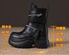 Fashion 10cm New Microfiber Genuine Leather Platform Motorcycle Ankle Knee High Booties Shoes Sneakers Chunky Platform Women Women