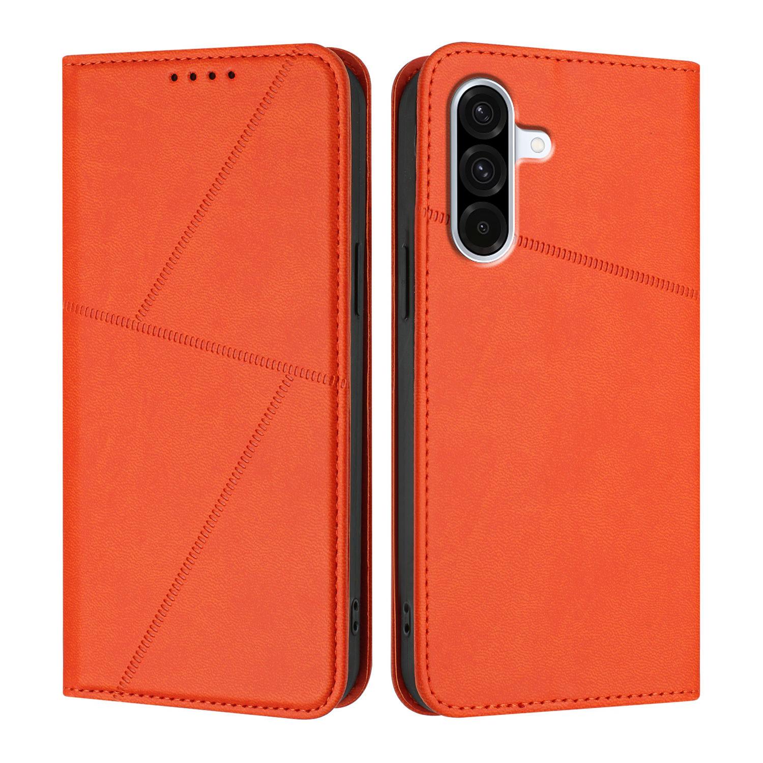 

For Samsung Galaxy A36 5G Wallet Case Magnetic Closure Leather Flip Phone Cover with Stand Orange