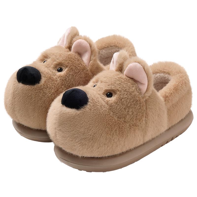 Warm Winter Cartoon Cotton Slippers for Men and Women - Heel Cover, Anti-slip, Suitable for Outdoor Wear