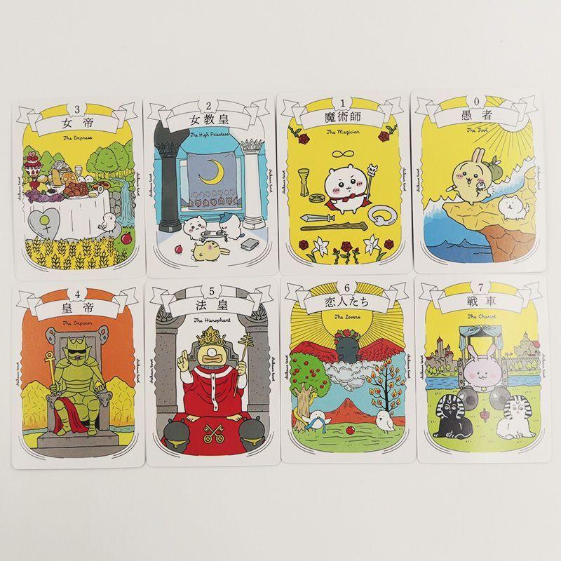 Kawaii Chiikawa Tarot Deck - 22 Major Arcana Anime Collectible Tarot Cards 10.4*7.3cm - Cute Hachiware & Usagi Divination Cards