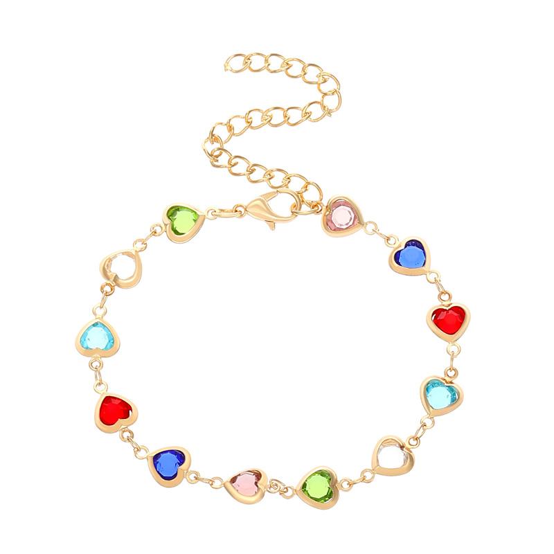 

1шт креативный браслет хрустальные бусины ювелирные изделия подарки цепочка металл в форме сердца