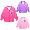 79045 Kids Girls Kpop Mira Printed Hooded Zipper Long Sleeves Jacket