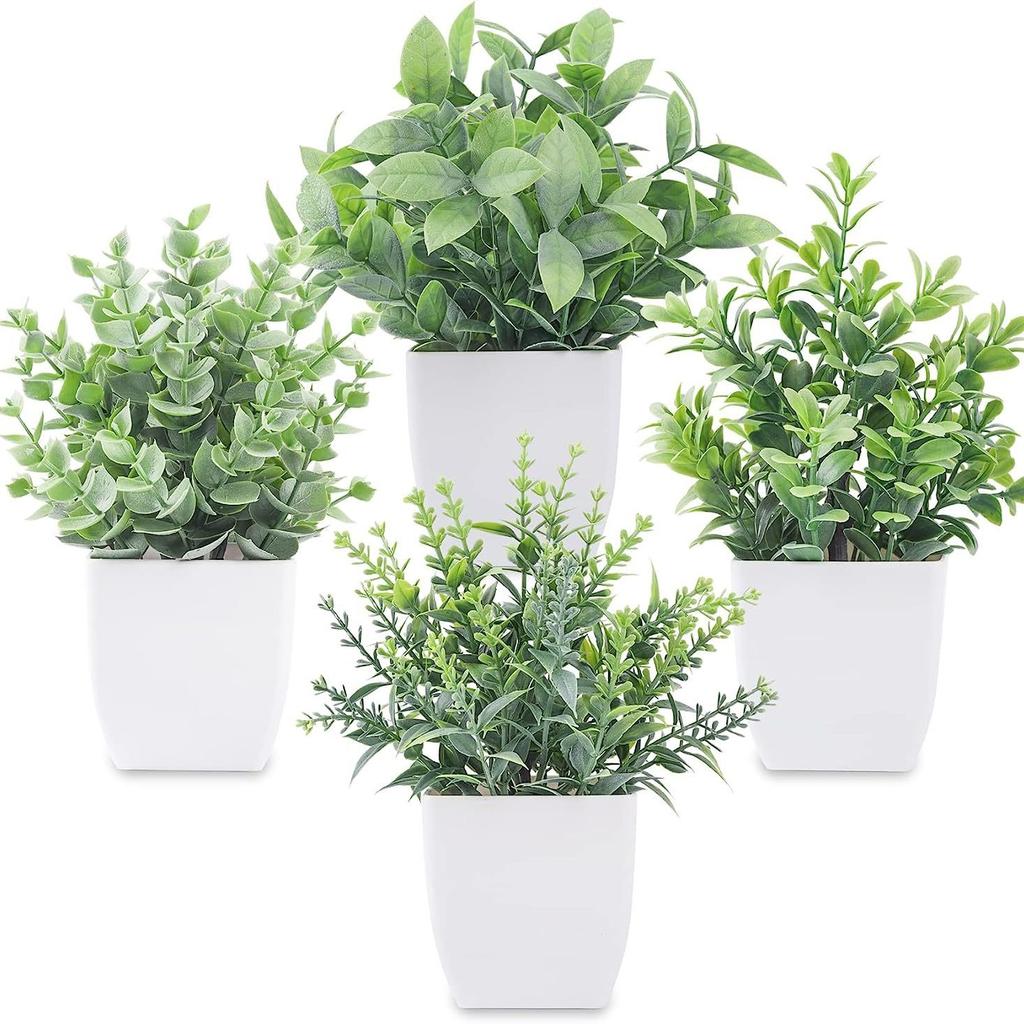 Simulated Green Plants, Frost-Hung Lavender, Potted Plants, Home Furnishing, Living Room Decoration Plastic, Small Bonsai, Eucalyptus Fake Plants