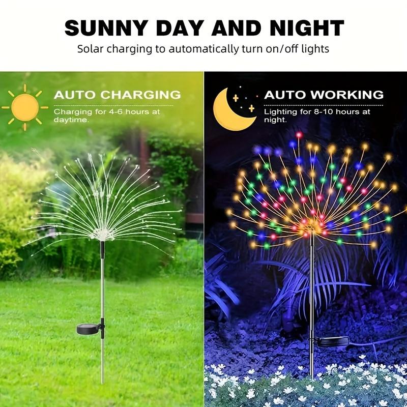 New 200 Bulbs LED Solar Ground Spike Lights Outdoor Waterproof Garden Decorative Lights Starry Sky Copper Wire String Lights